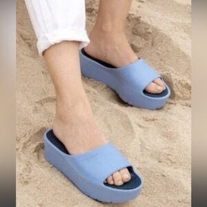 Lemon Jelly Women's Blue Slide  platform Sandals slip on